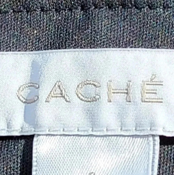 Cache' Gray Sequin Lace Layered V-Neck Sheath Lined Cocktail Dress, Size 8 - Picture 12 of 12